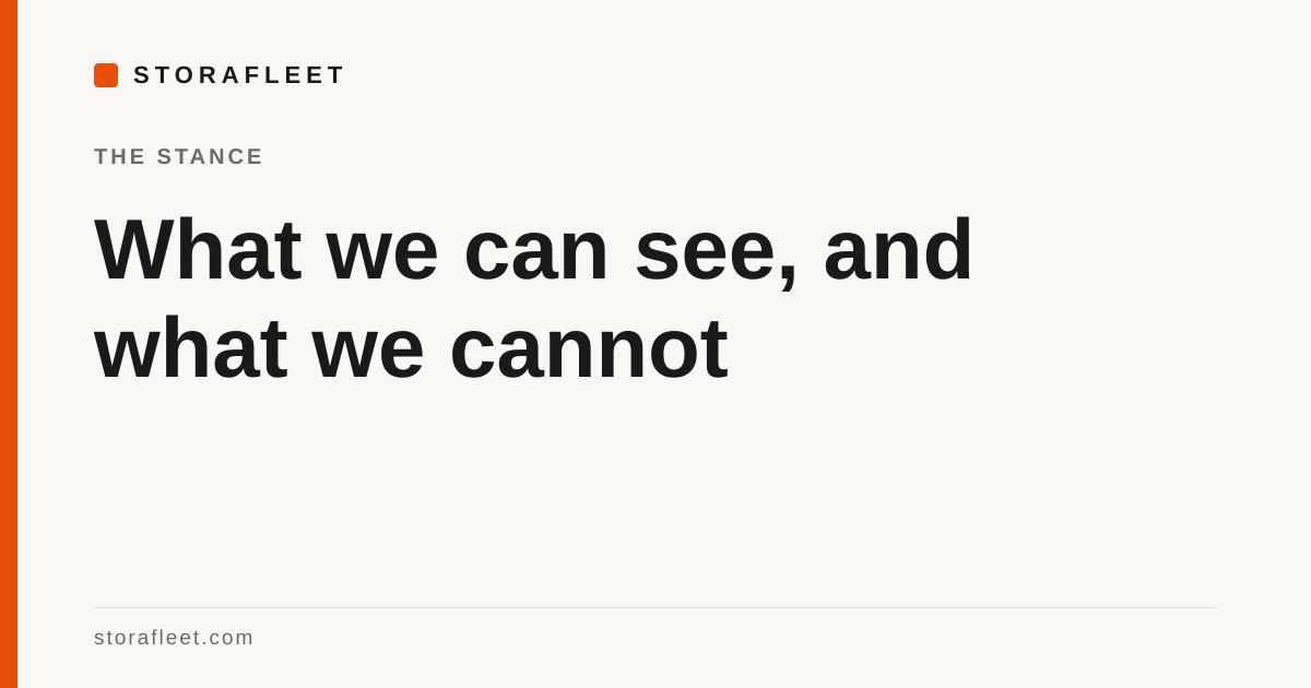 What we can see, and what we cannot