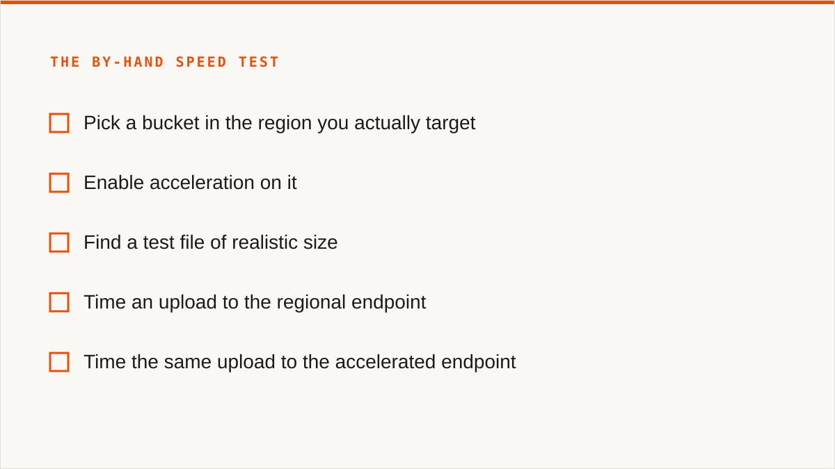 The by-hand speed test